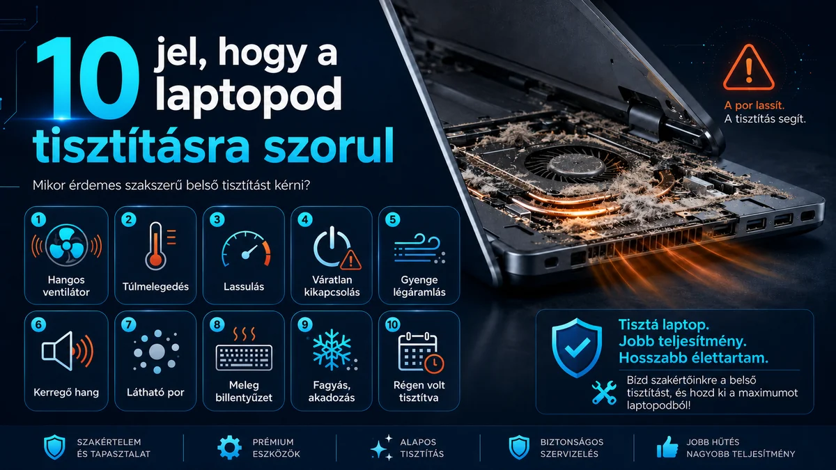 10 jel, hogy a laptopod tisztításra szorul